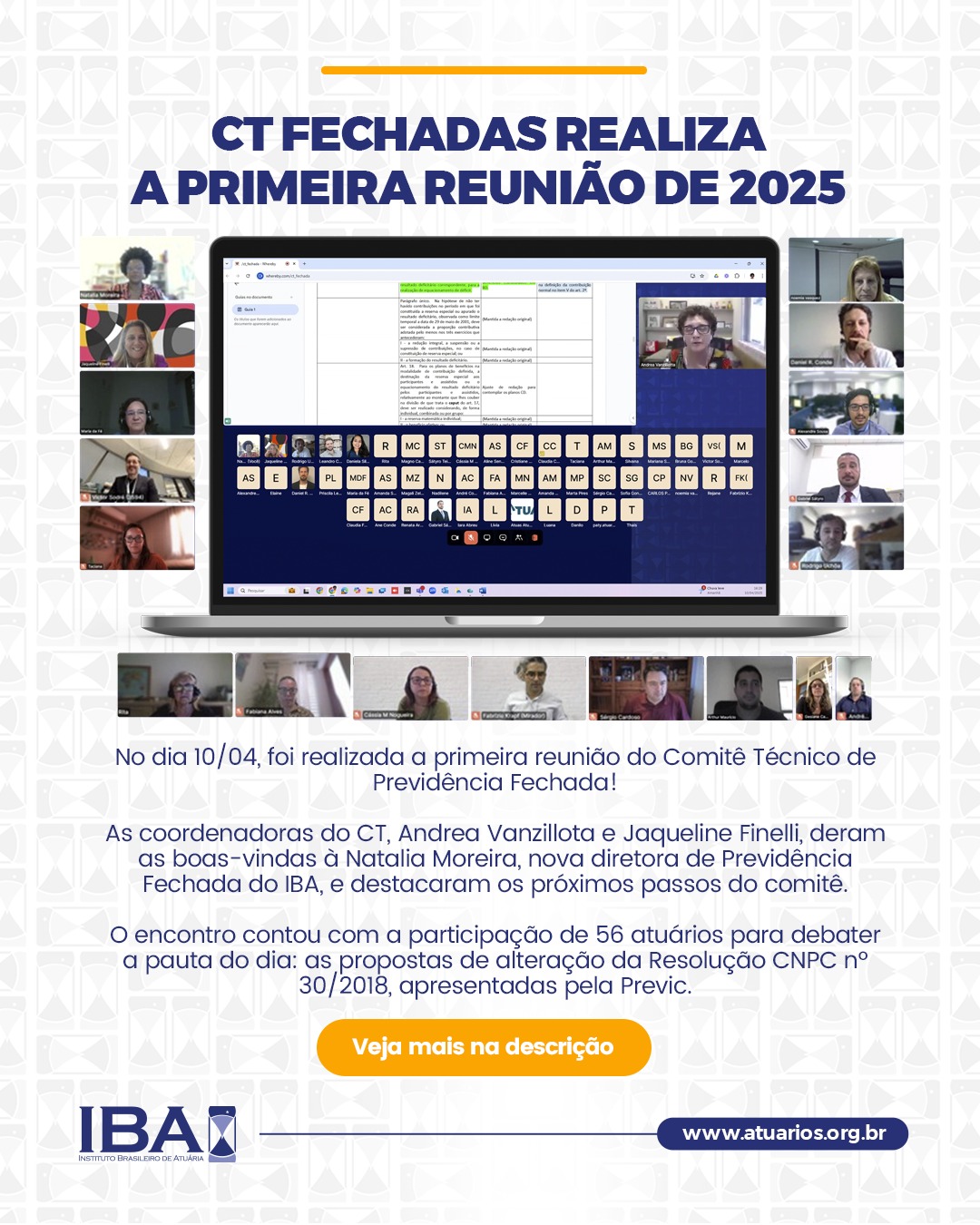 Daniel R. Conde Esteve Presente na Primeira Reunião de 2025 do Comitê Técnico de Previdência Fechada